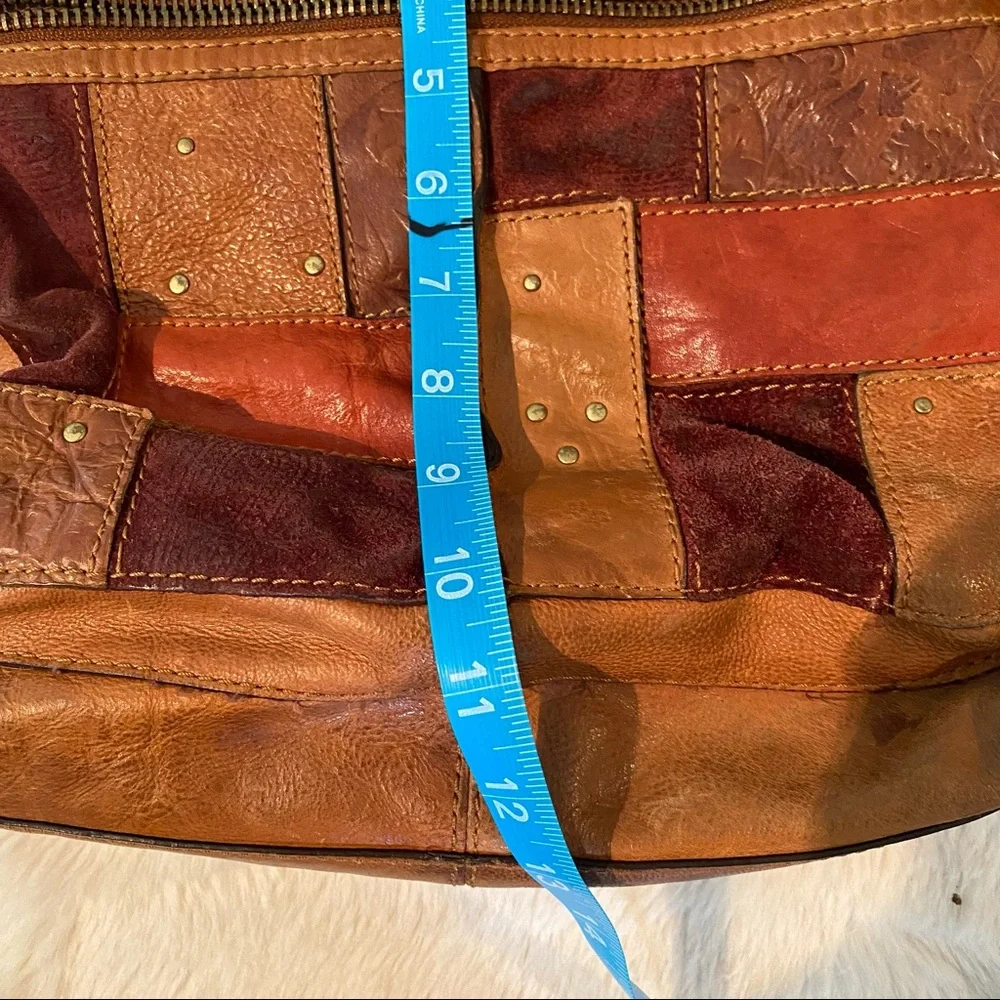 Fossil Patch Brown 100% Leather Crossbody Purse